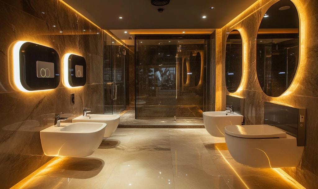 Smart tech in master bathroom remodel