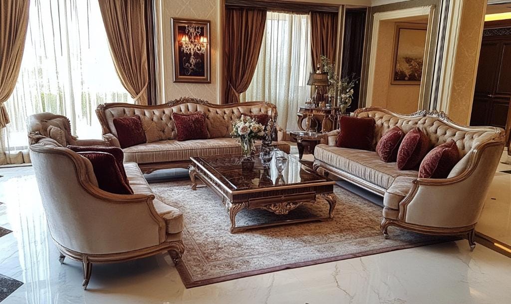 Luxury sofa covered in crypton fabric