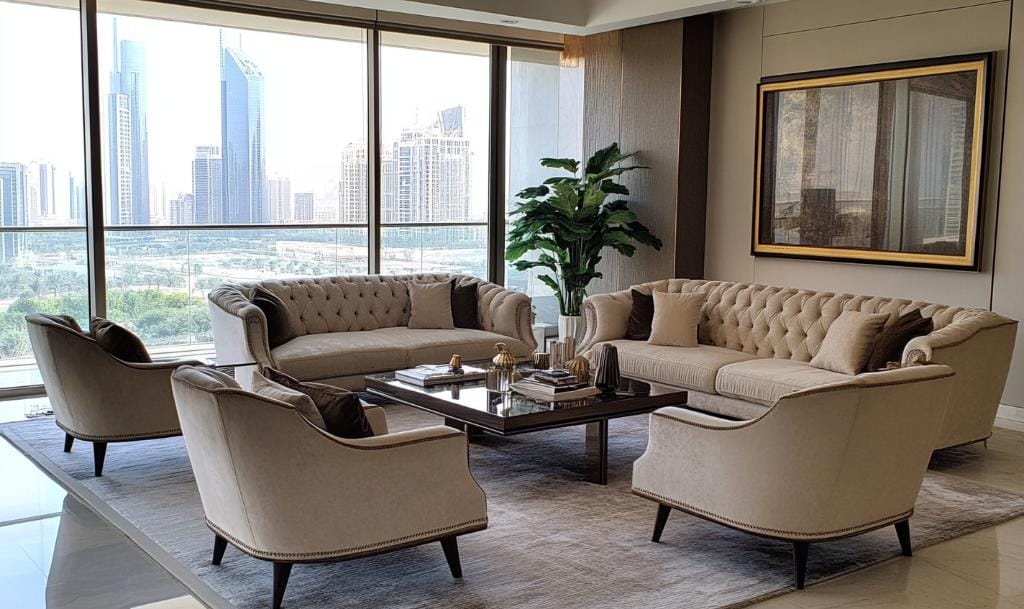 Luxury furniture with high-end fabric