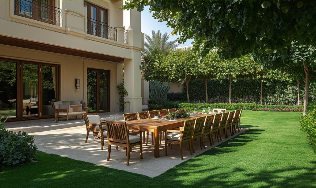 Foundation for outdoor furniture setting