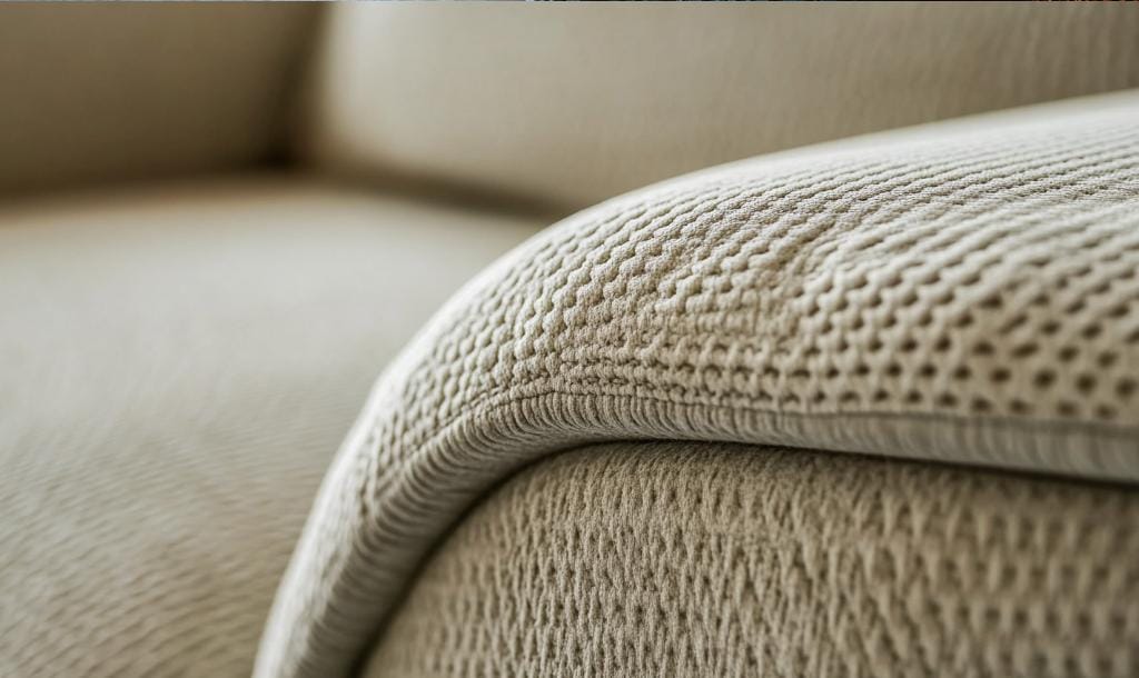 Knit fabric in a luxury living room sofa