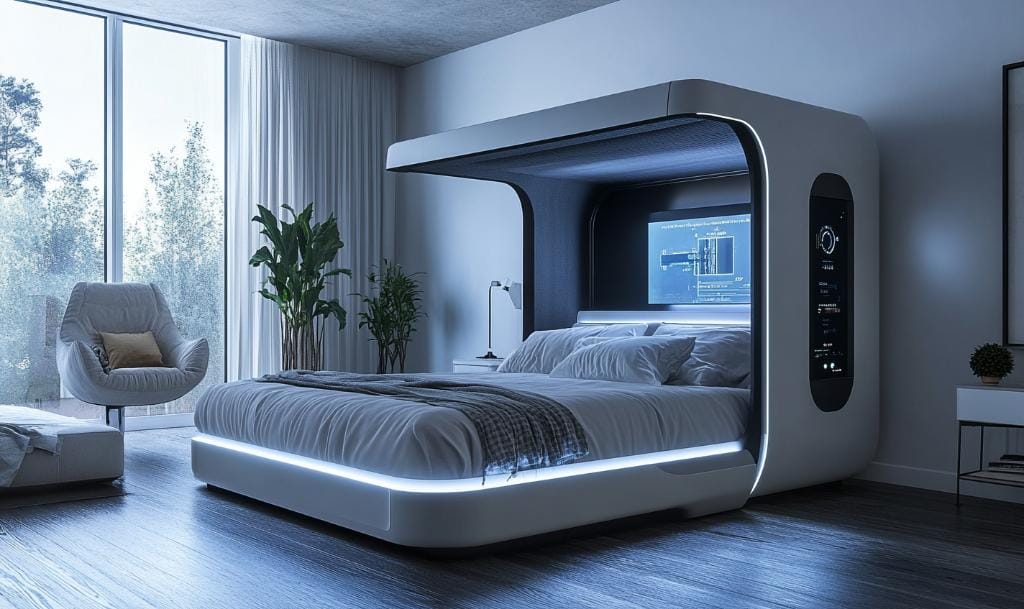 Tech enabled bedroom furniture design
