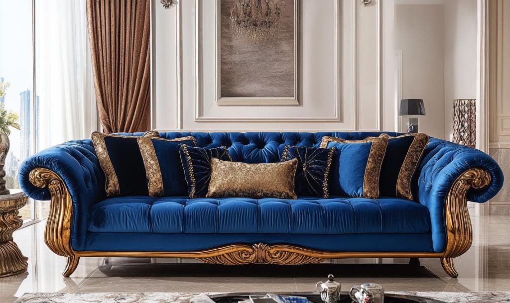 Custom-made velvet fabric sofa